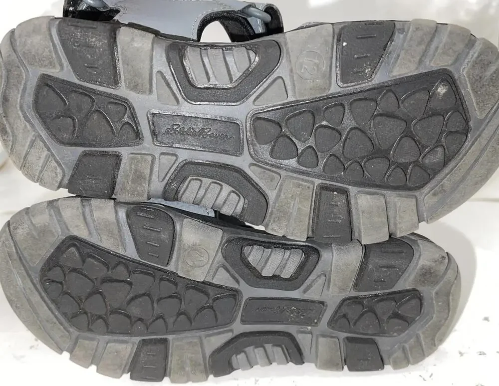 Eddie Bauer Sandals Boys Size 12 Gray Blue Pacific Hook & Loop Hiking Water
